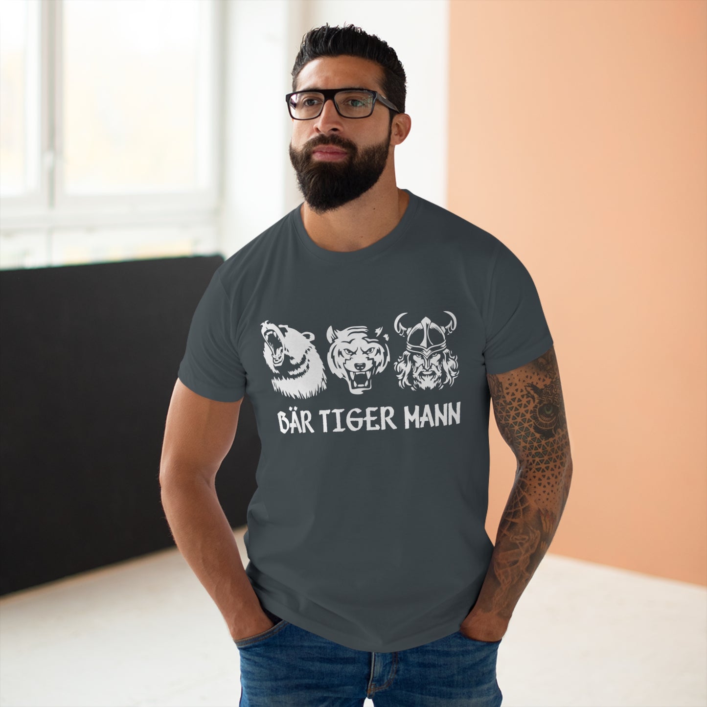 T-shirt Bär Tiger Mann - Bärtiger Mann (bis 5XL)