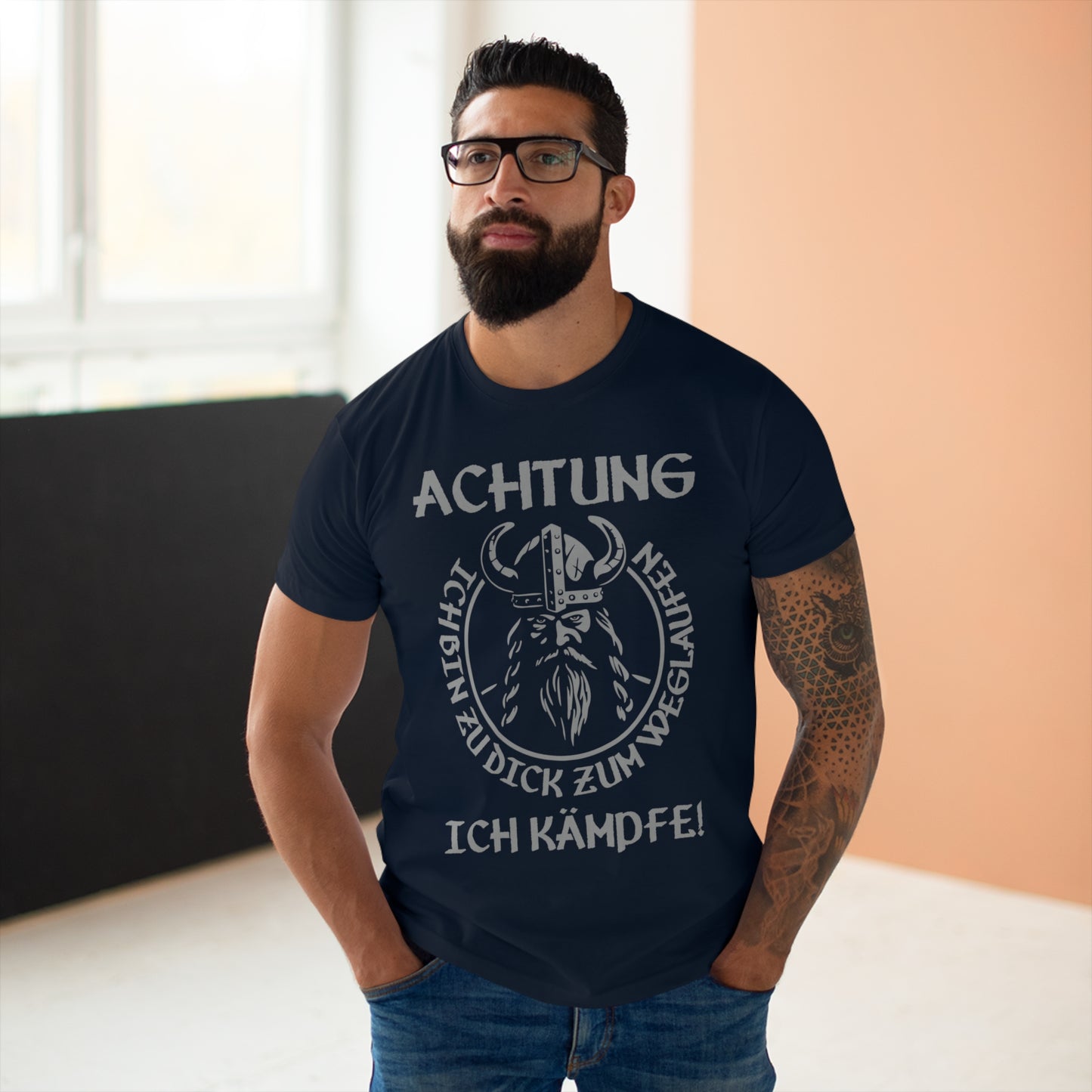T-Shirt Achtung - Ich bin zu Dick zum weglaufen (bis 5XL)