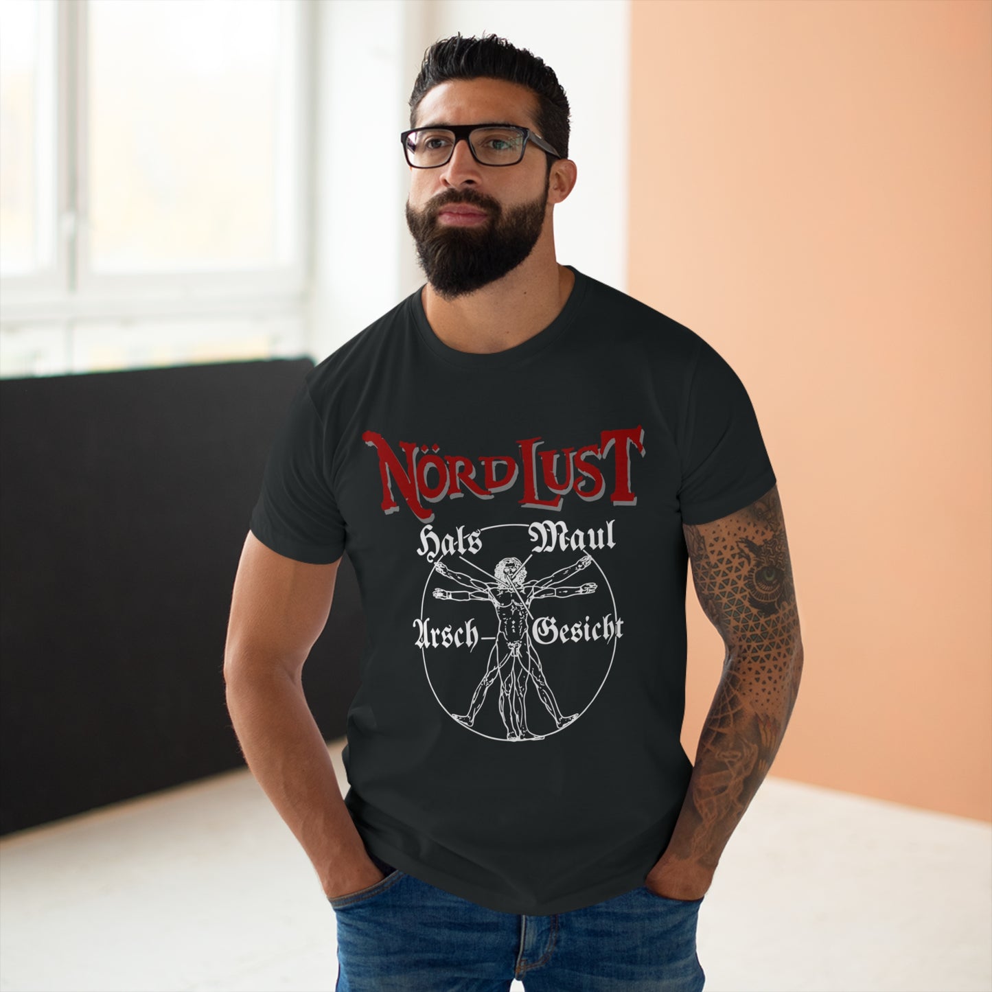 T-Shirt (bis 5XL) NördLust Hals Maul Arsch Gesicht