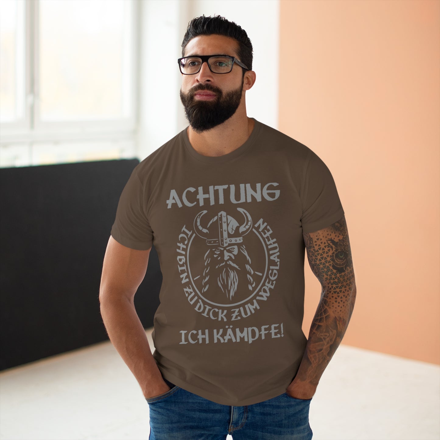 T-Shirt Achtung - Ich bin zu Dick zum weglaufen (bis 5XL)