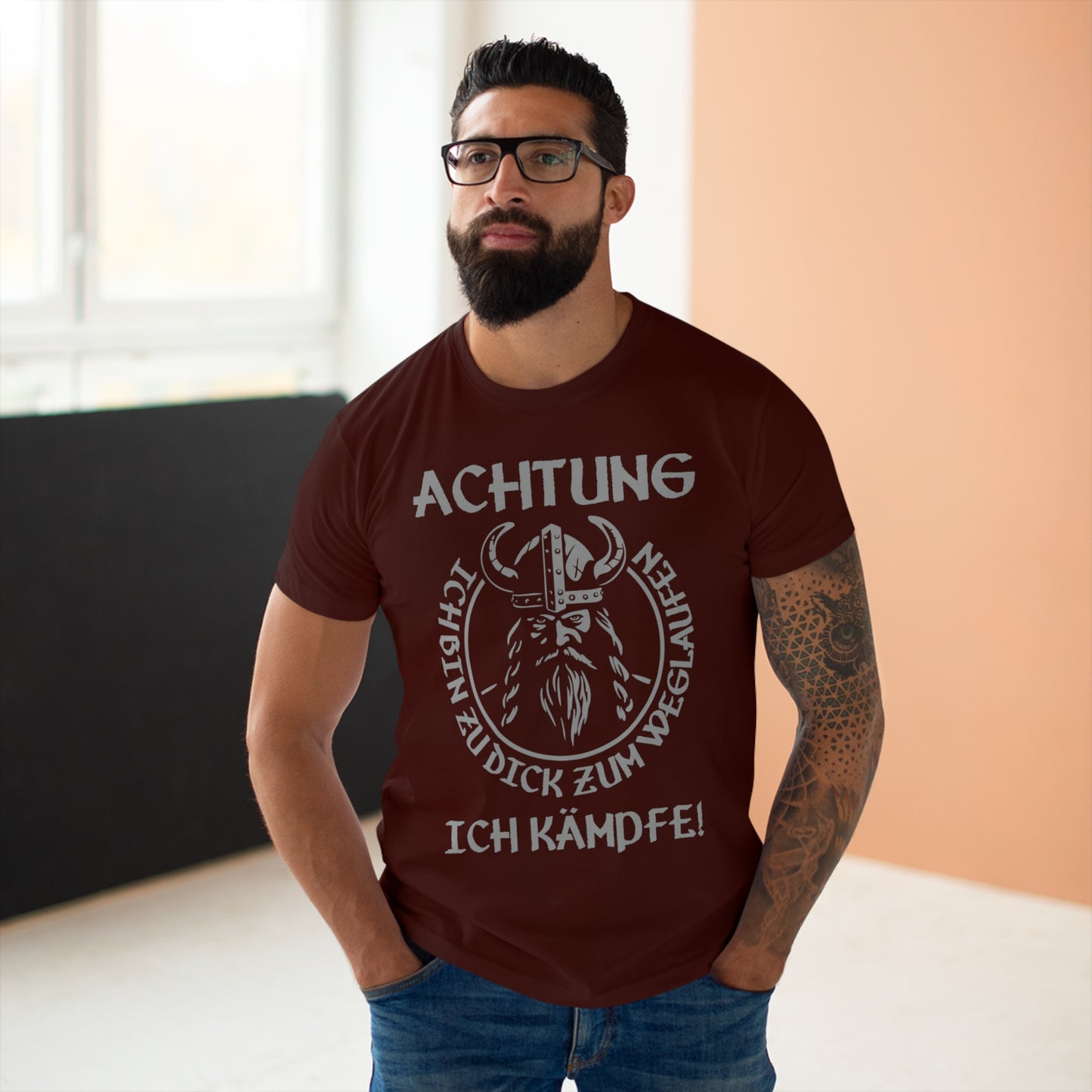 T-Shirt Achtung - Ich bin zu Dick zum weglaufen (bis 5XL)
