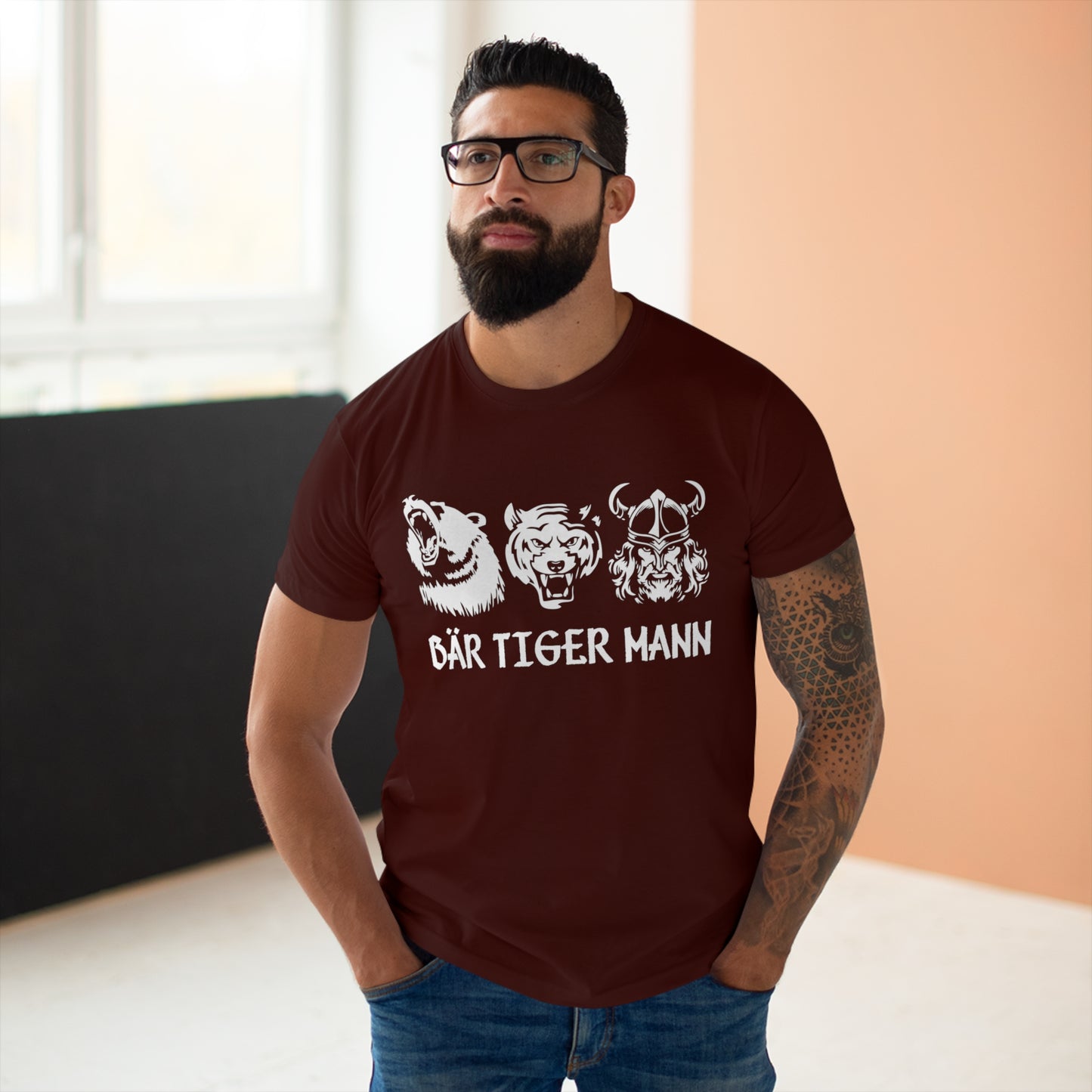 T-shirt Bär Tiger Mann - Bärtiger Mann (bis 5XL)