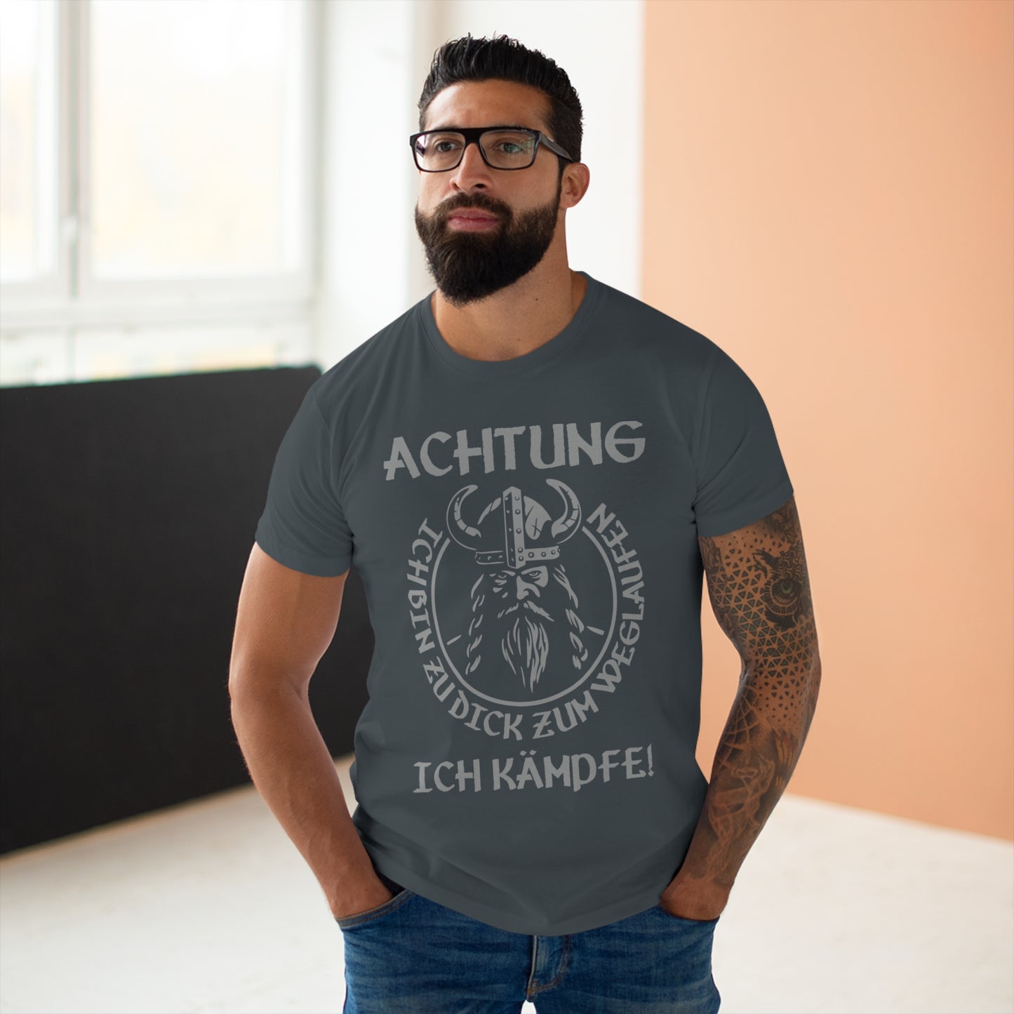 T-Shirt Achtung - Ich bin zu Dick zum weglaufen (bis 5XL)