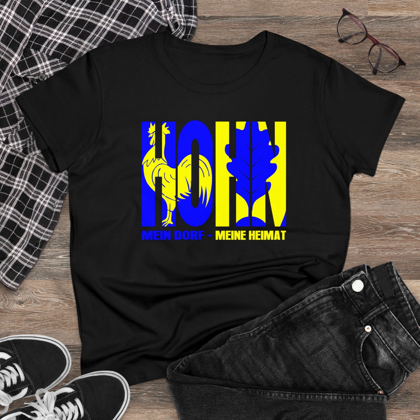 Damen T-Shirt Hohn Mein Dorf - Meine Heimat