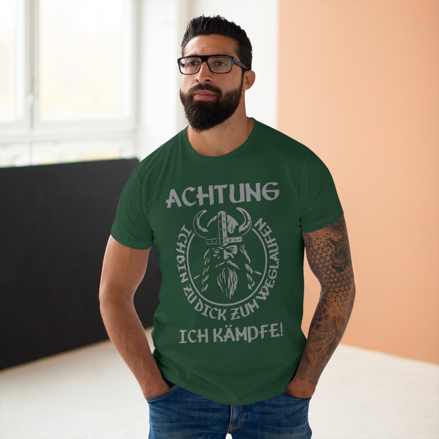 T-Shirt Achtung - Ich bin zu Dick zum weglaufen (bis 5XL)
