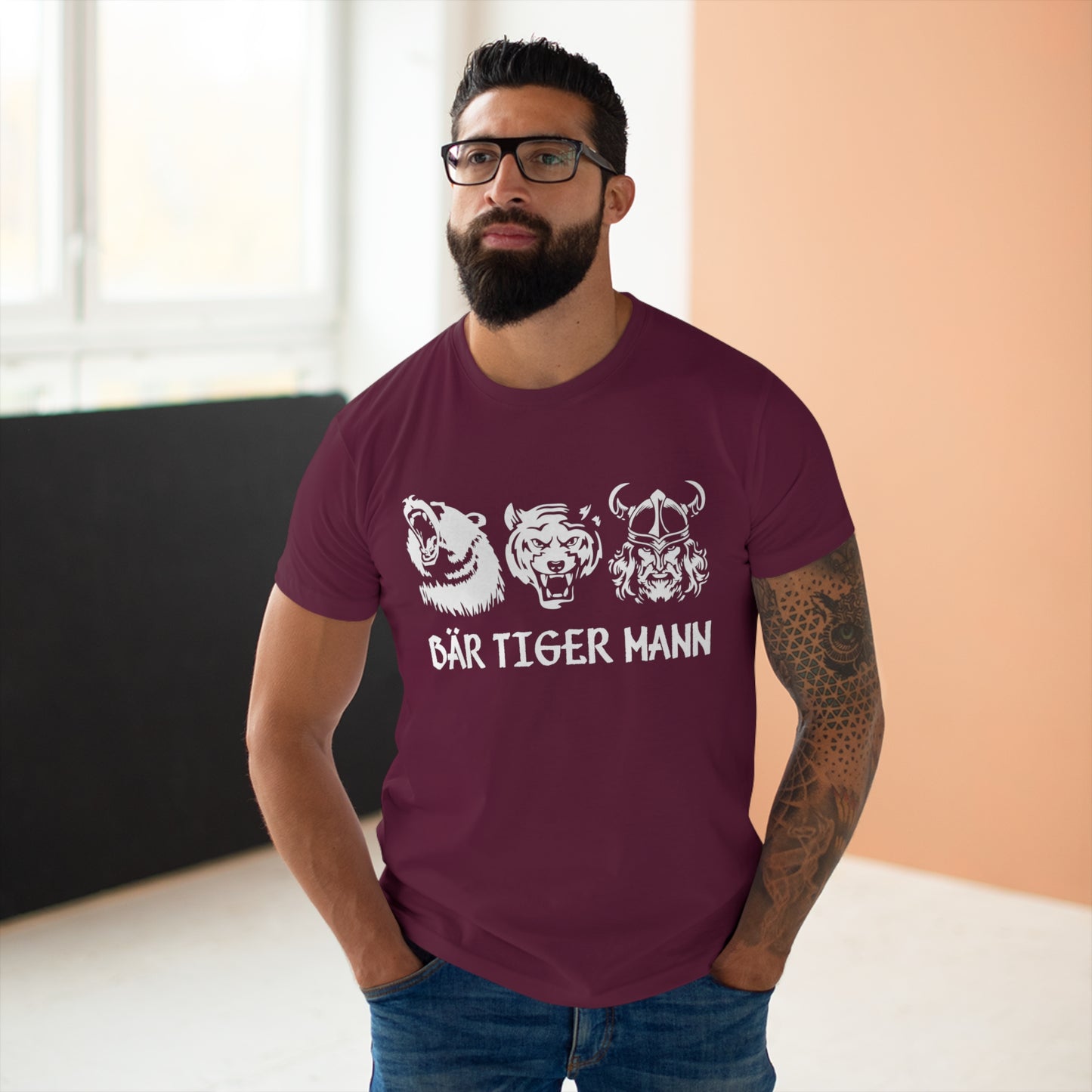 T-shirt Bär Tiger Mann - Bärtiger Mann (bis 5XL)