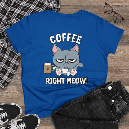 Damen T-Shirt Coffee right meow