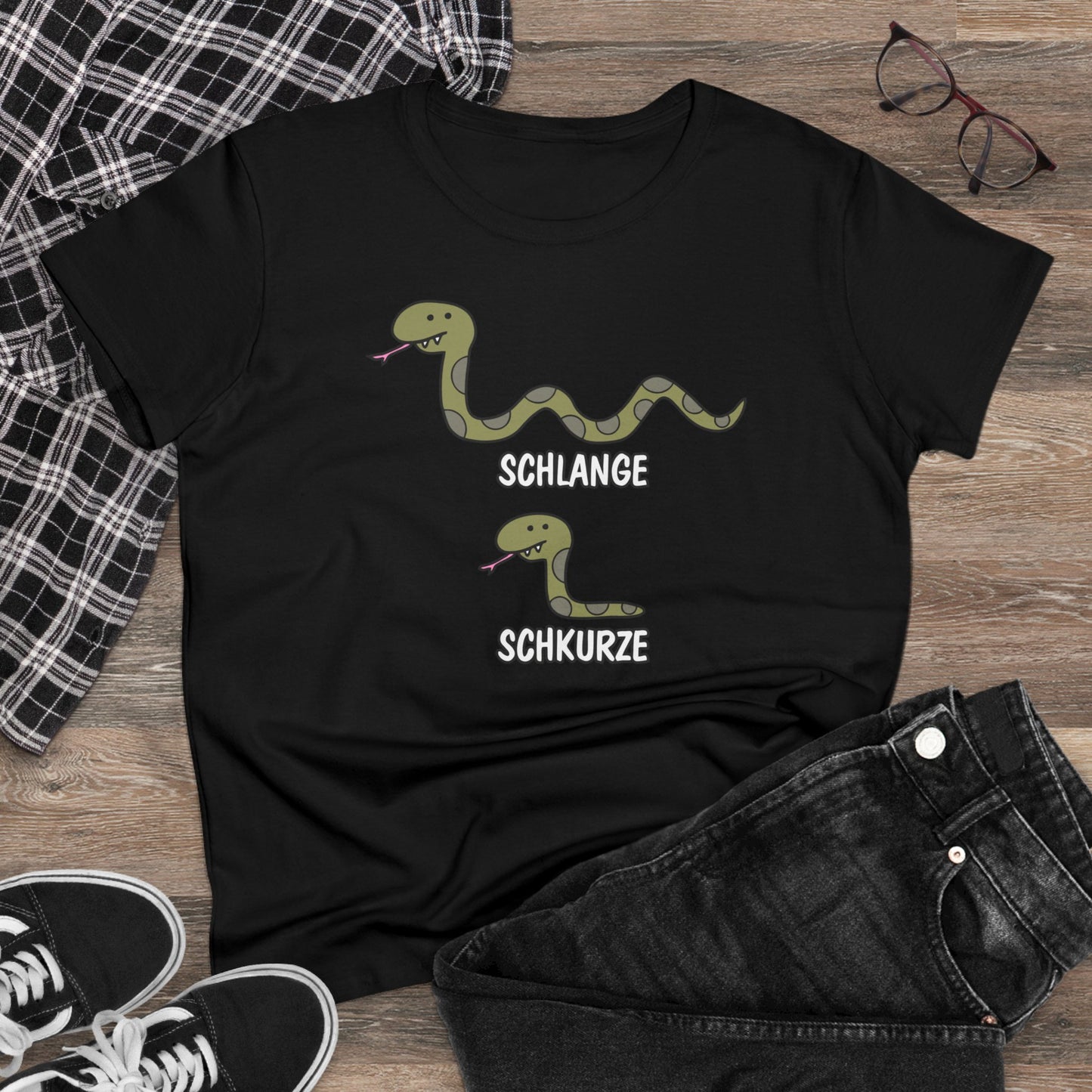 Damen T-Shirt Schlange Schkurze