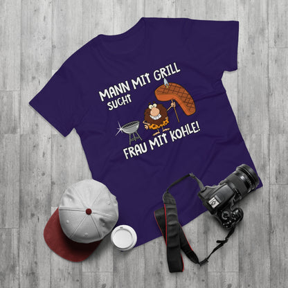 T-Shirt Mann mit Grill sucht Frau mit Kohle (bis 5XL)