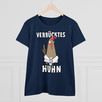 Damen T-Shirt Verrücktes Huhn