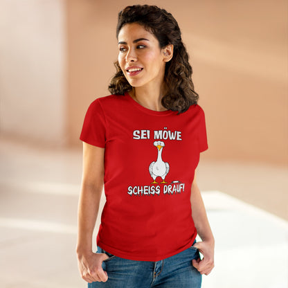 Damen T-Shirt Sei Möwe scheiss drauf