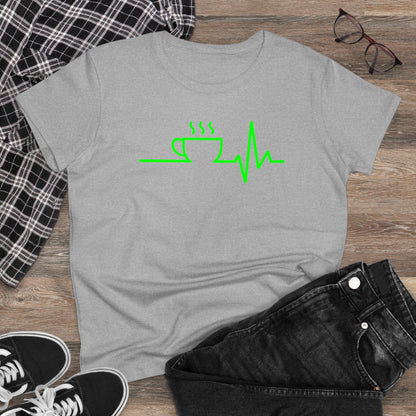 Damen T-Shirt Kaffee EKG