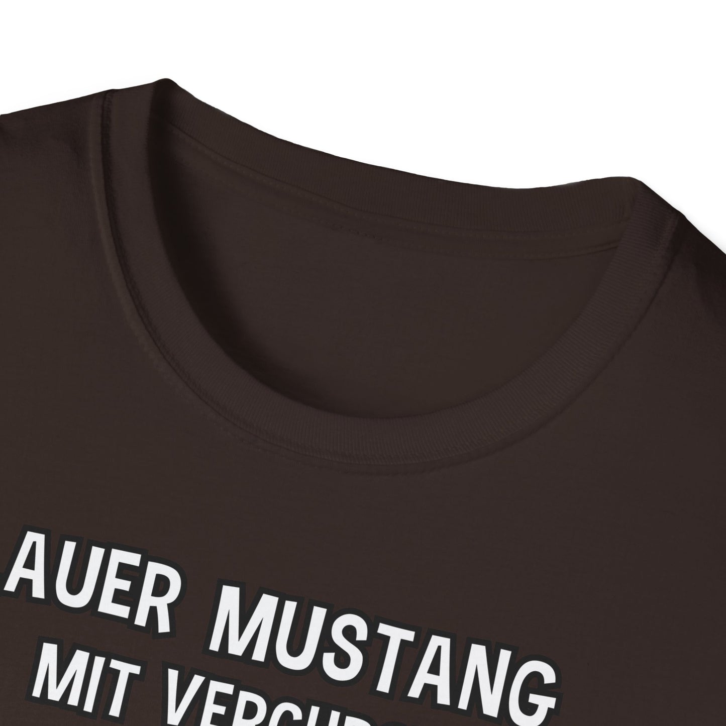 T-Shirt Blauer Mustang mit verchromtem Grill und fetten Schlappen