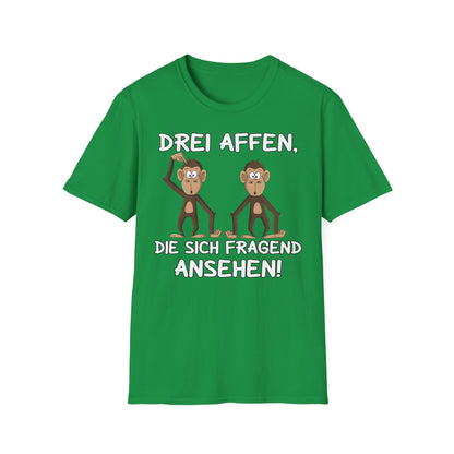 T-Shirt Drei Affen die sich fragend ansehen