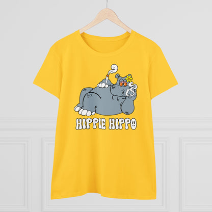 Damen T-Shirt Hippie Hippo