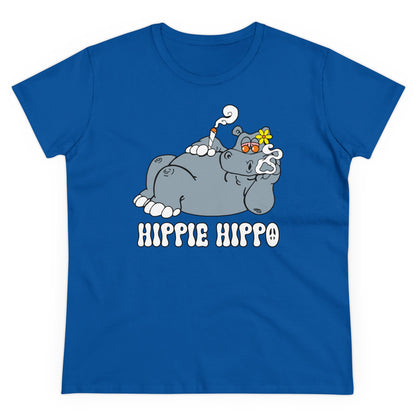 Damen T-Shirt Hippie Hippo