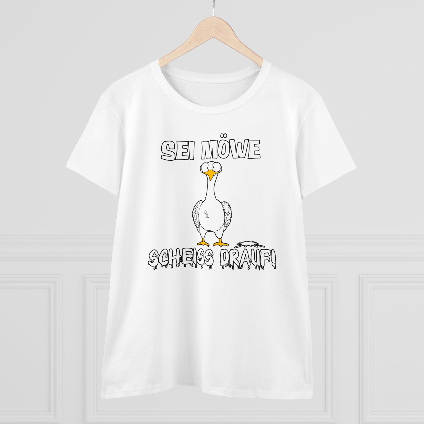 Damen T-Shirt Sei Möwe scheiss drauf
