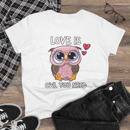 Damen T-Shirt Love is Owl you need