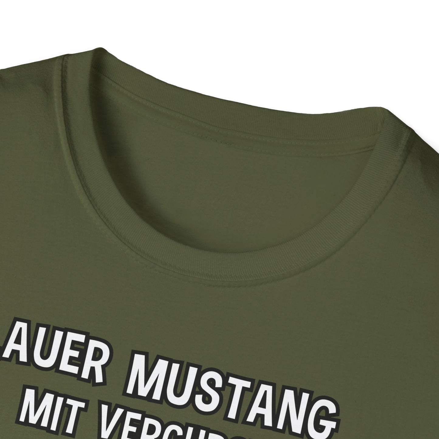 T-Shirt Blauer Mustang mit verchromtem Grill und fetten Schlappen