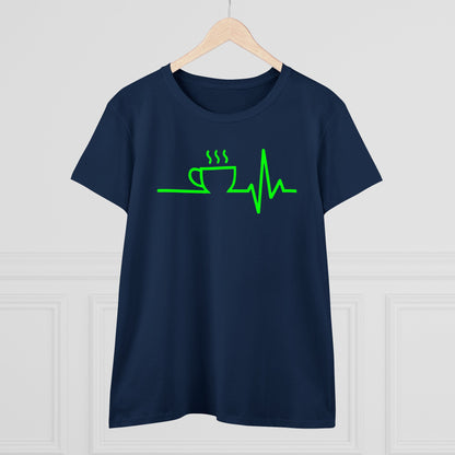 Damen T-Shirt Kaffee EKG