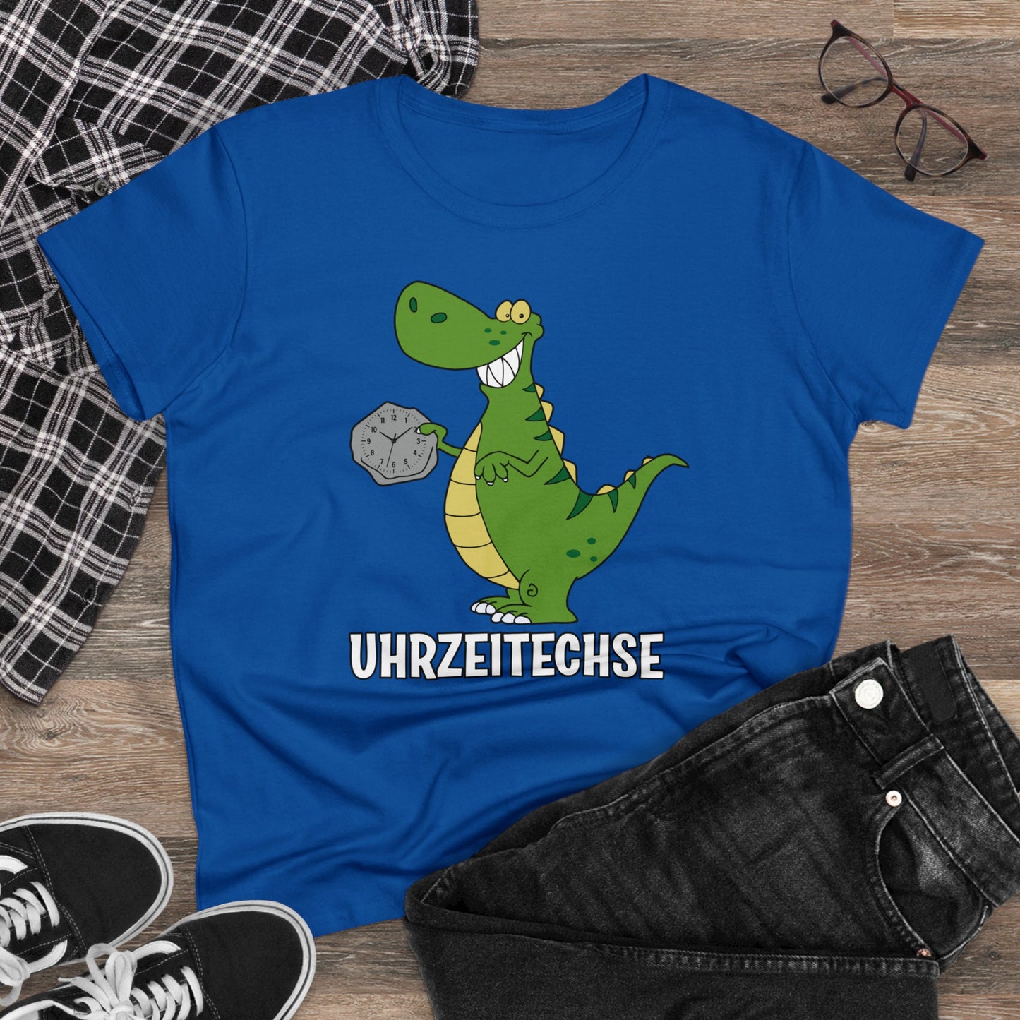 Damen T-Shirt Uhrzeitechse
