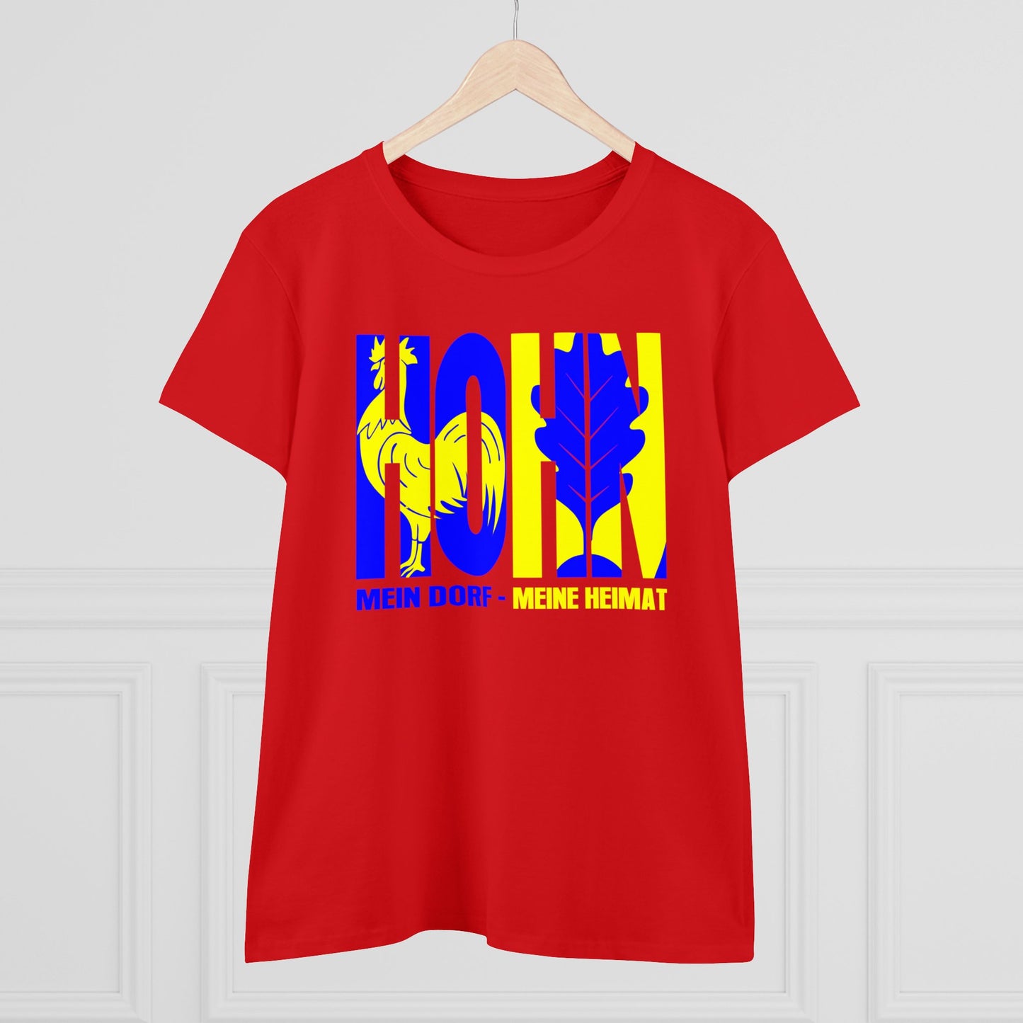 Damen T-Shirt Hohn Mein Dorf - Meine Heimat