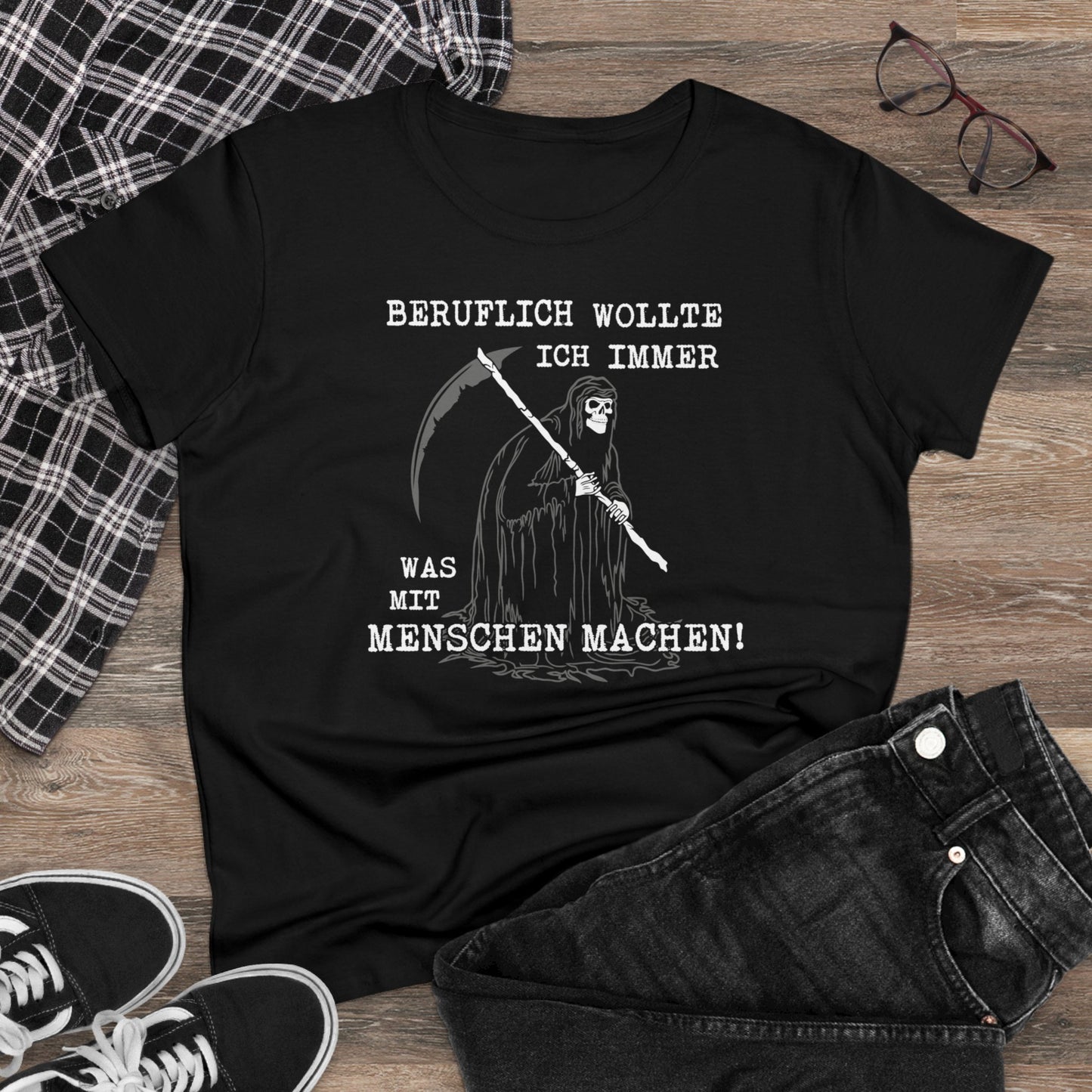 Damen T-Shirt Beruflich wollte ich immer was mit Menschen machen