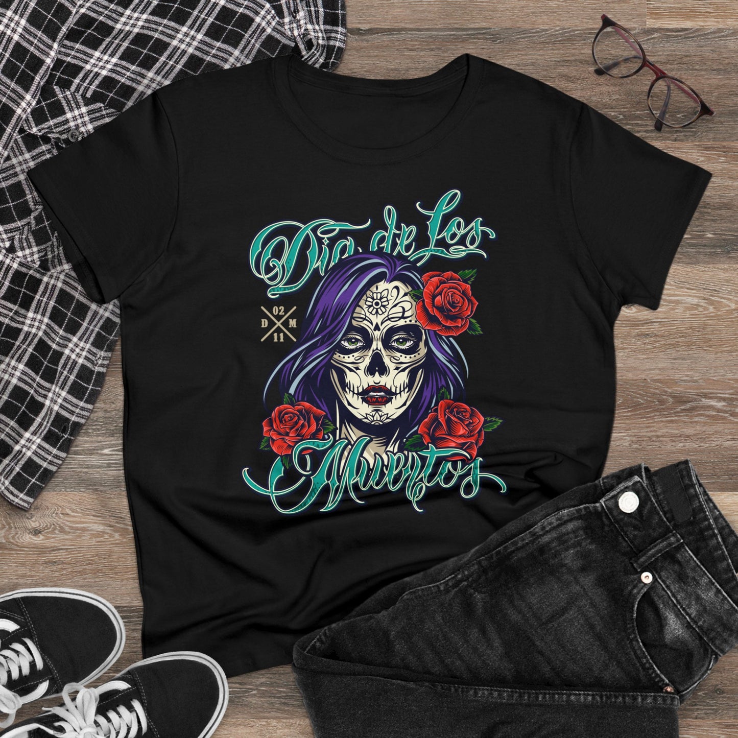 Damen T-Shirt Dia de Los Muertos