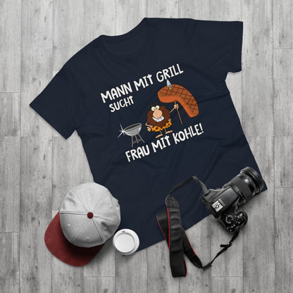 T-Shirt Mann mit Grill sucht Frau mit Kohle (bis 5XL)