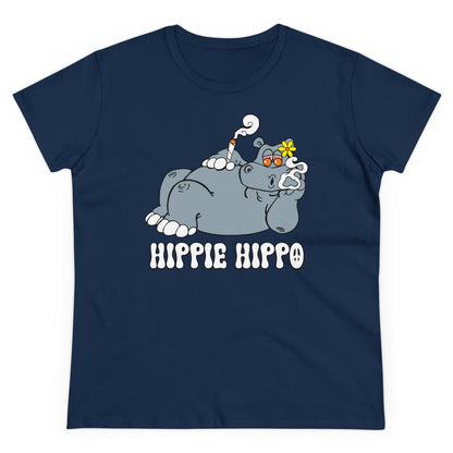 Damen T-Shirt Hippie Hippo