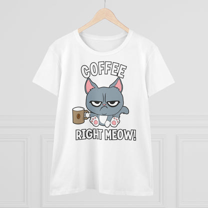 Damen T-Shirt Coffee right meow
