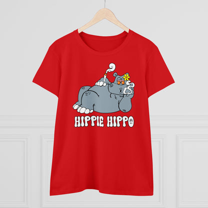 Damen T-Shirt Hippie Hippo