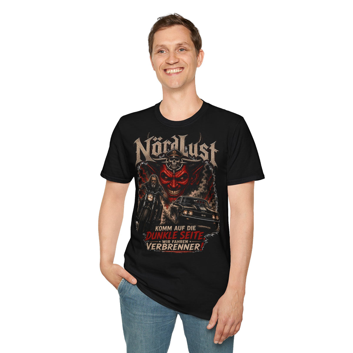T-Shirt (bis 5XL) NördLust Komm' auf die dunkle Seite, wir fahren Verbrenner