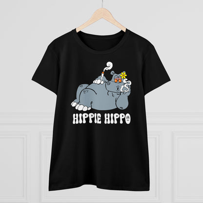 Damen T-Shirt Hippie Hippo