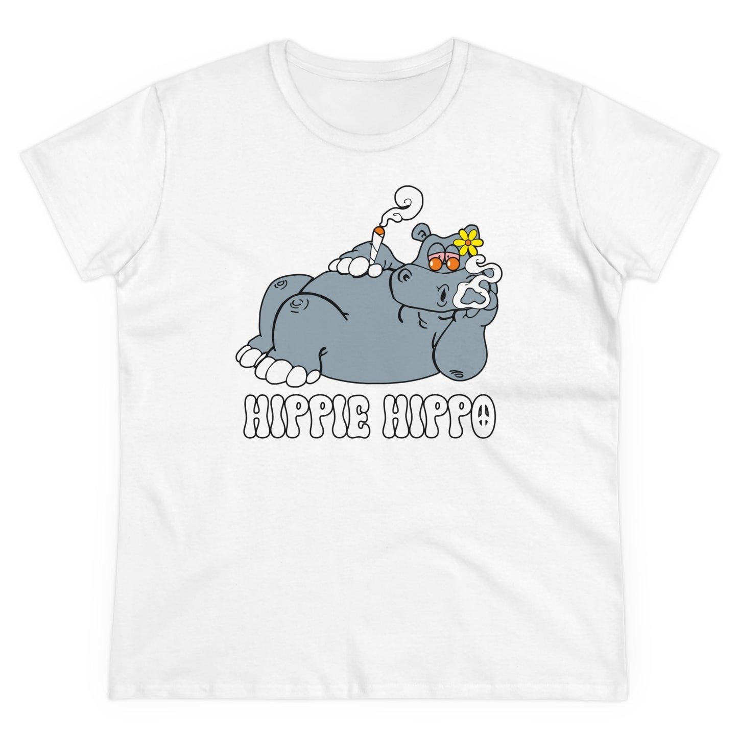 Damen T-Shirt Hippie Hippo