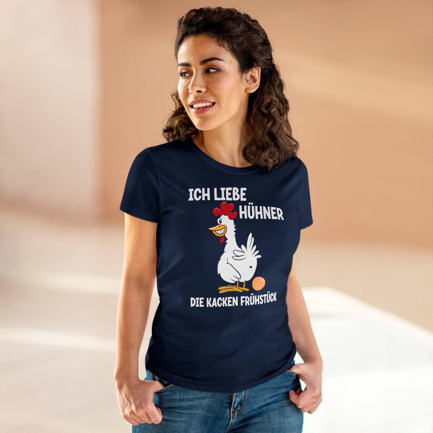 Damen T-Shirt Ich liebe Hühner - die kacken Frühstück