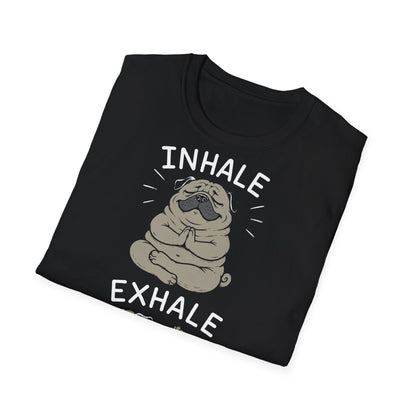 T-Shirt (bis 5XL) Inhale Exhale Yoga Mops