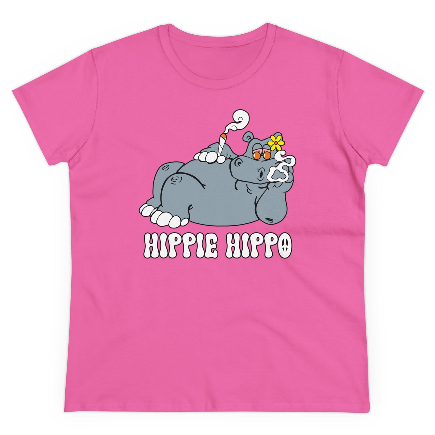 Damen T-Shirt Hippie Hippo