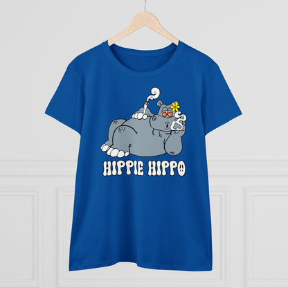 Damen T-Shirt Hippie Hippo