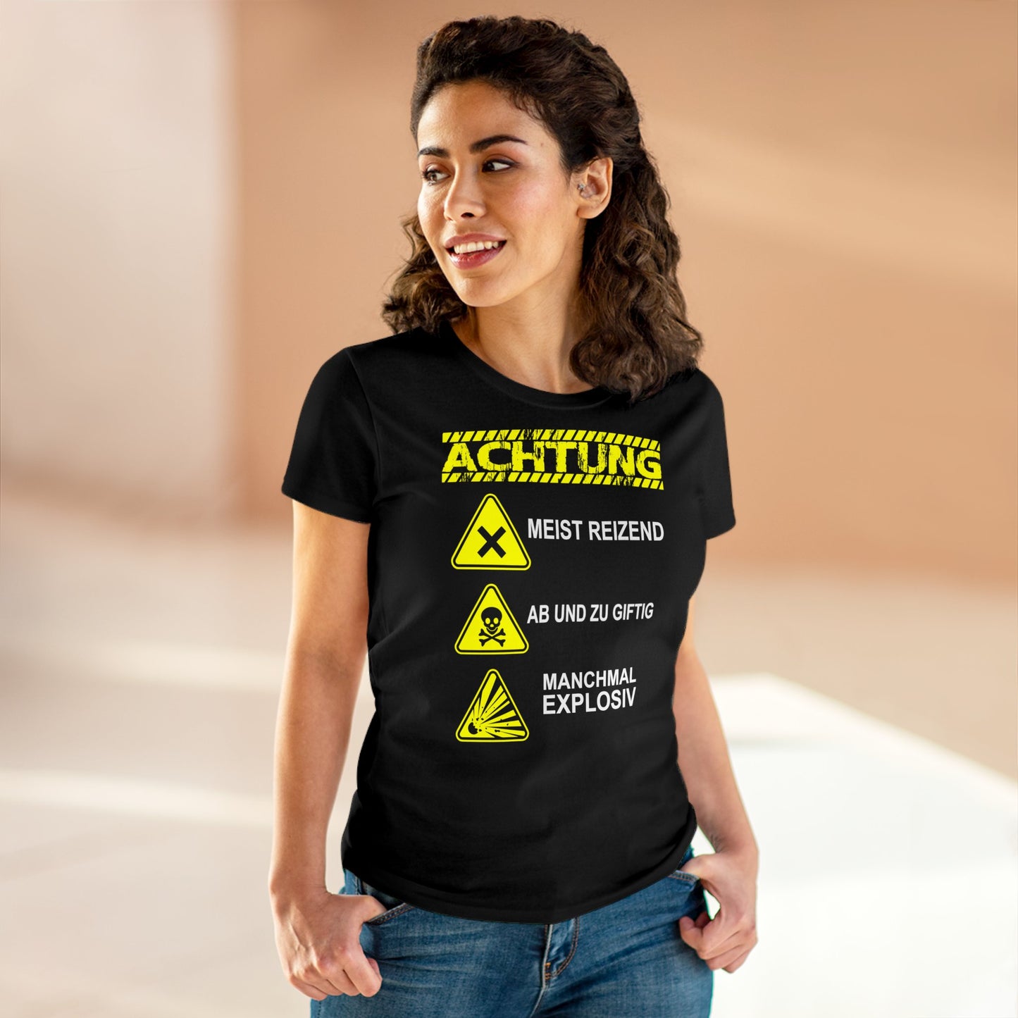 Damen T-Shirt Achtung