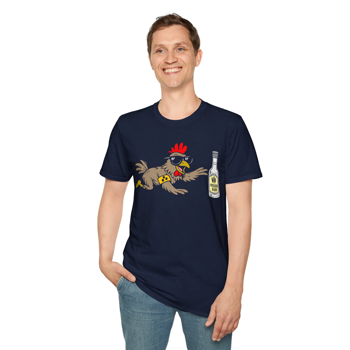 T-Shirt (bis 5XL) Blindes Huhn findet Korn