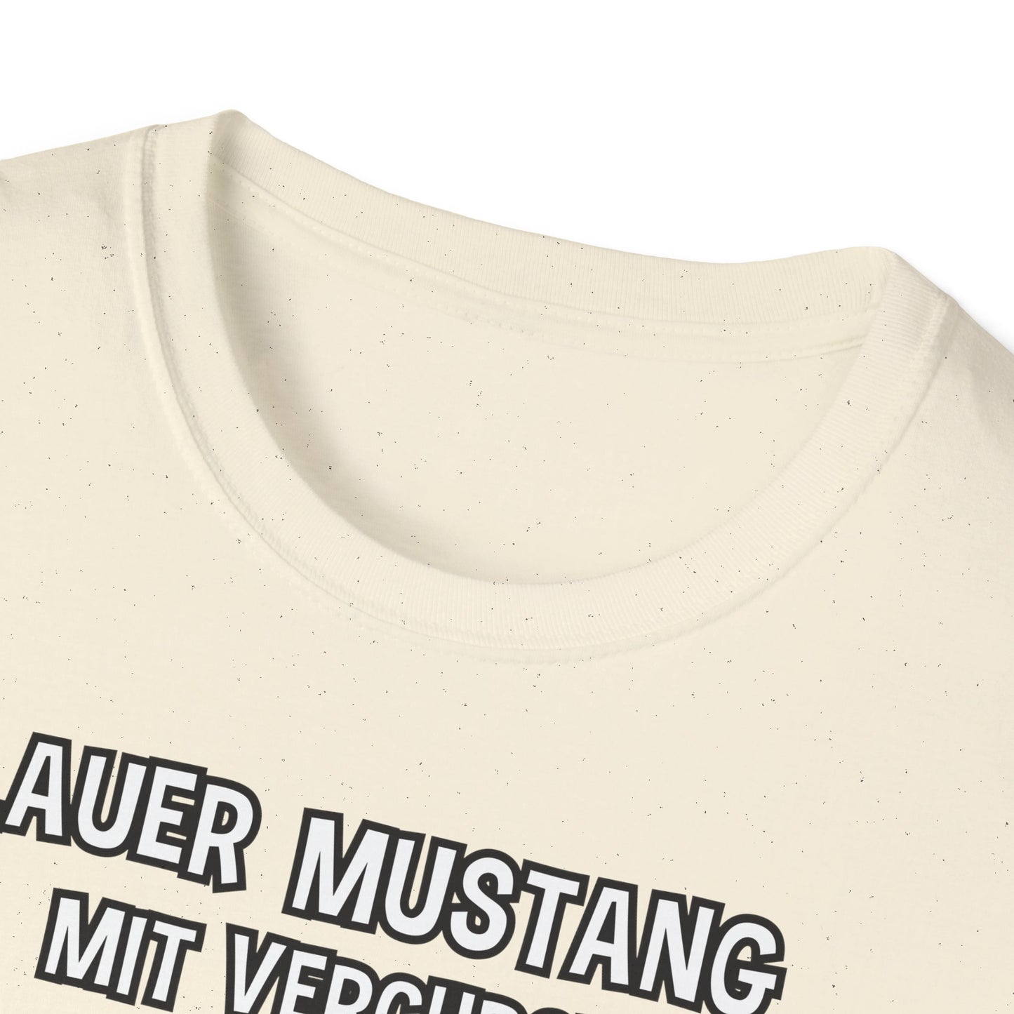 T-Shirt Blauer Mustang mit verchromtem Grill und fetten Schlappen