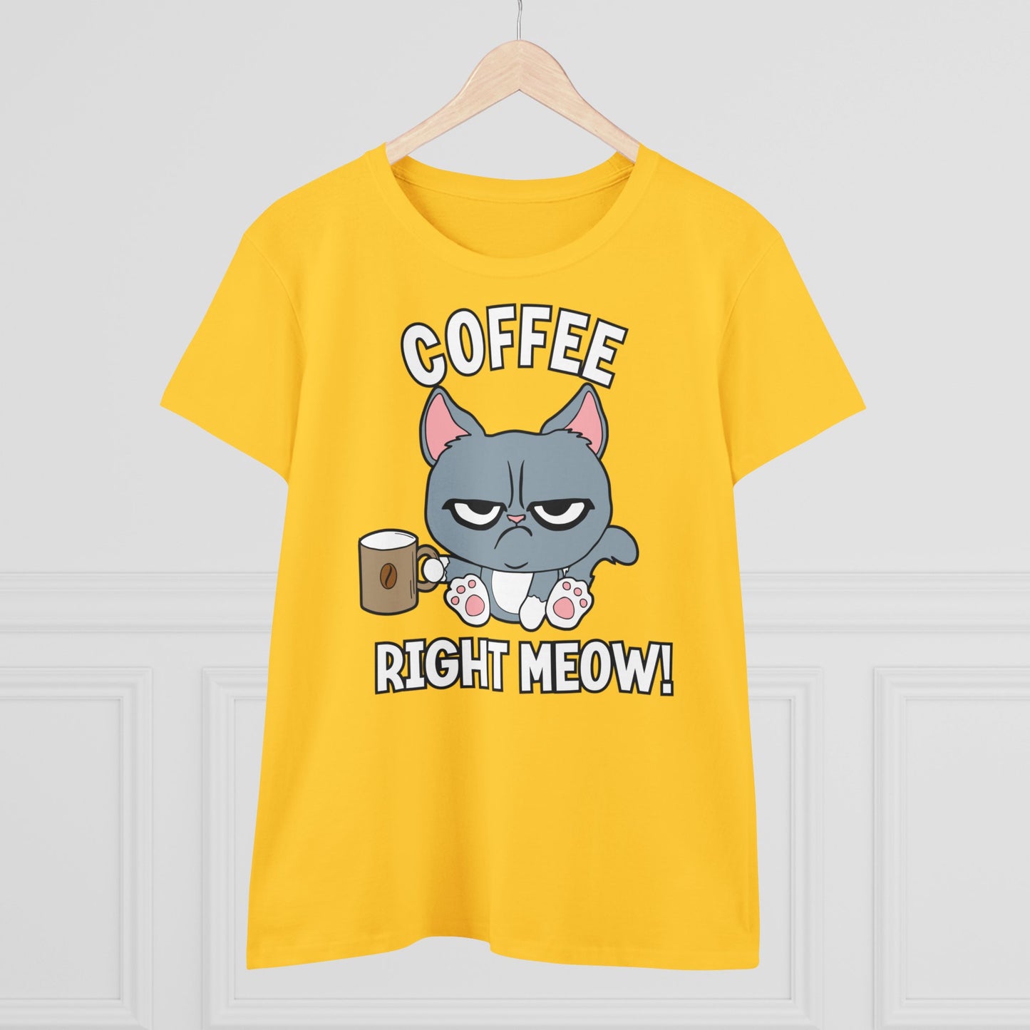 Damen T-Shirt Coffee right meow