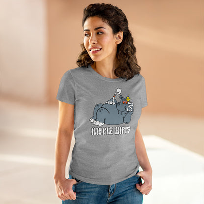 Damen T-Shirt Hippie Hippo