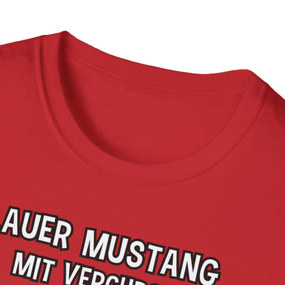 T-Shirt Blauer Mustang mit verchromtem Grill und fetten Schlappen