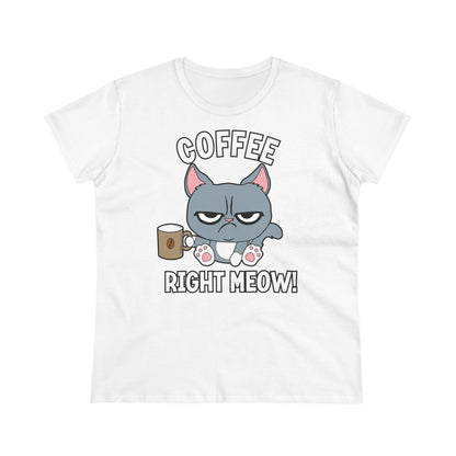 Damen T-Shirt Coffee right meow