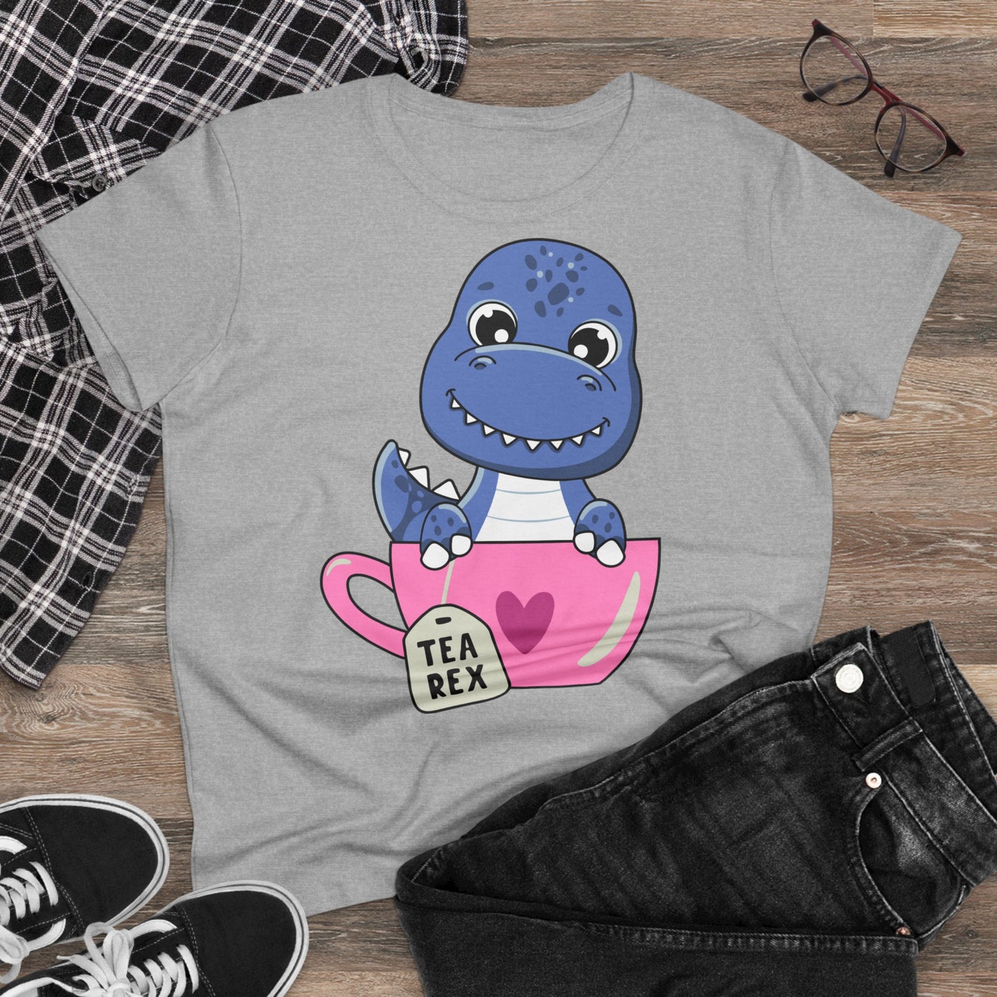 Damen T-Shirt Tea Rex