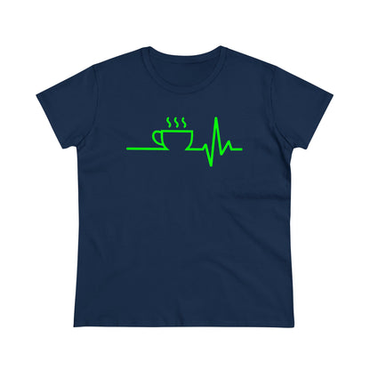 Damen T-Shirt Kaffee EKG
