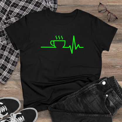 Damen T-Shirt Kaffee EKG