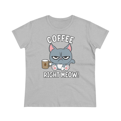 Damen T-Shirt Coffee right meow